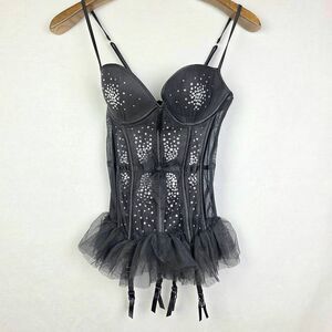 Victoria Secret Rhinestone Corset 34C Black
